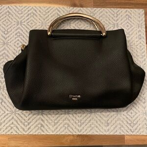 Black Handbag with Gold Accents